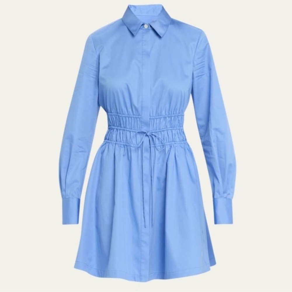 Jason Wu Light Blue Long Sleeve Mini Shirtdress with Cinched Waist
